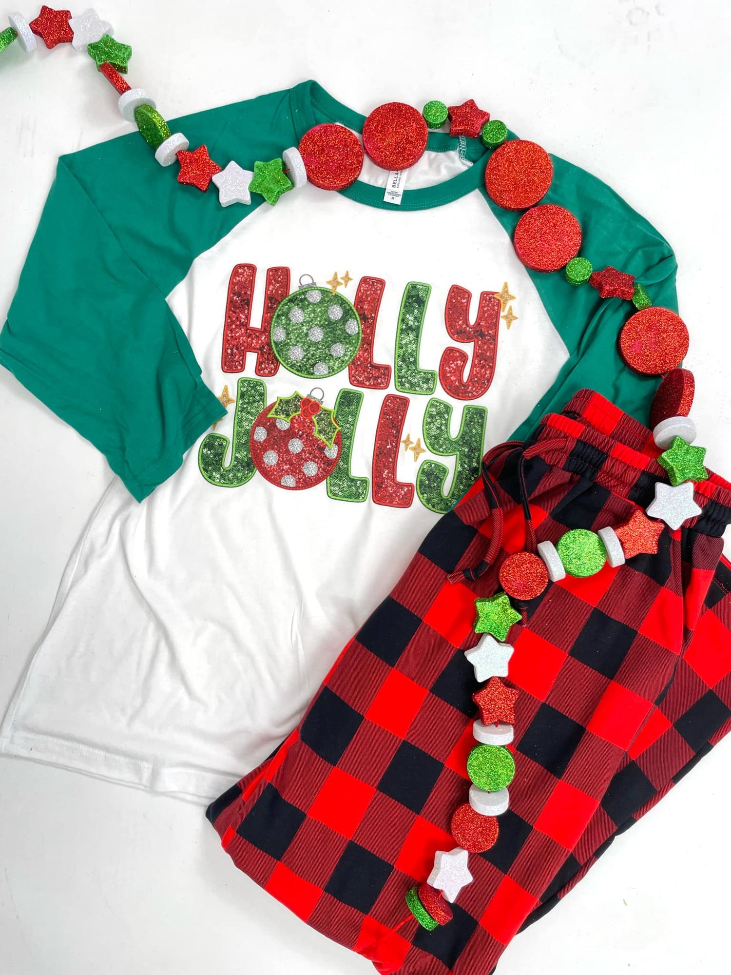 Holly Jolly Faux Sequin Graphic Tee {Custom Order!}