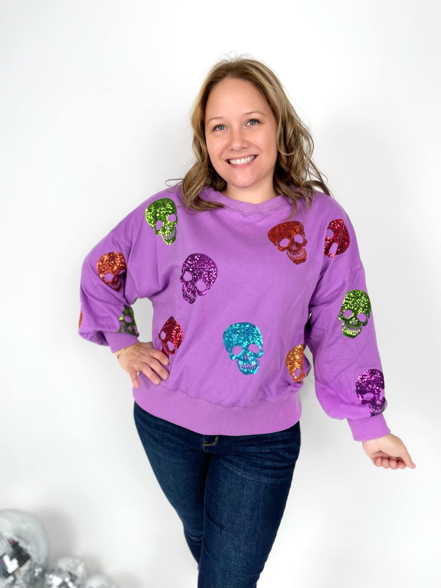 Sequined Skulls Sweatshirt