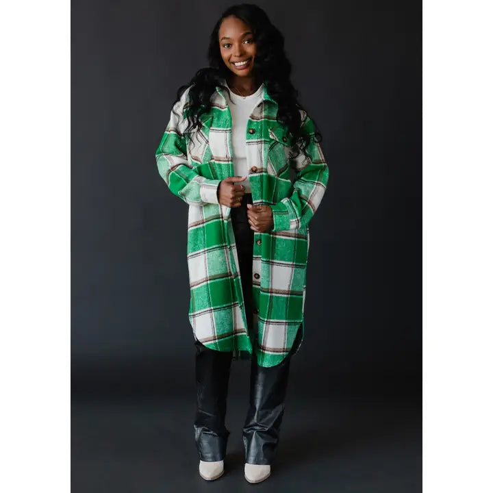 Emerald City Long Flannel Shacket