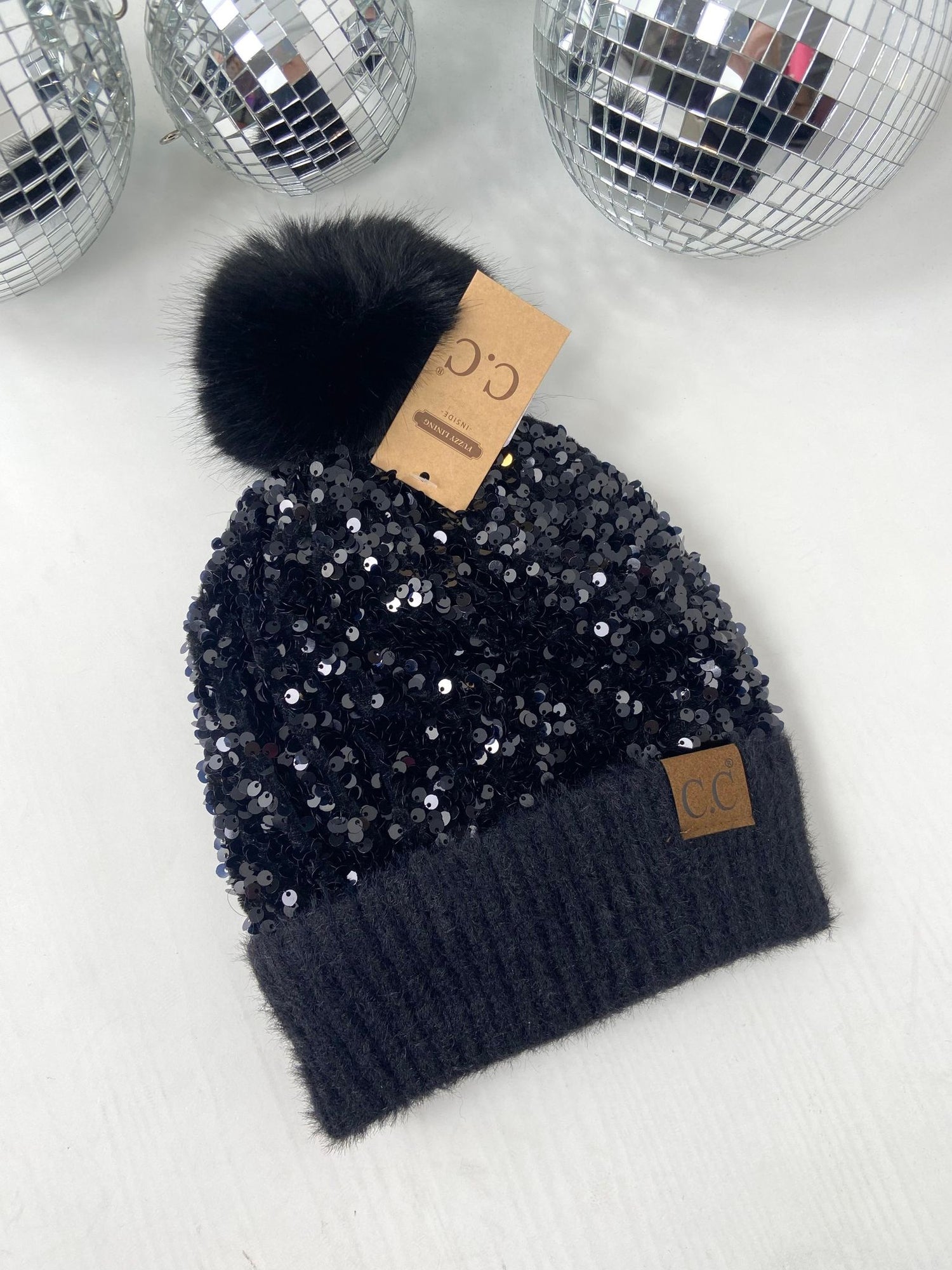 KIDS Sequin Fur Pom Beanie {Multiple Colors!}