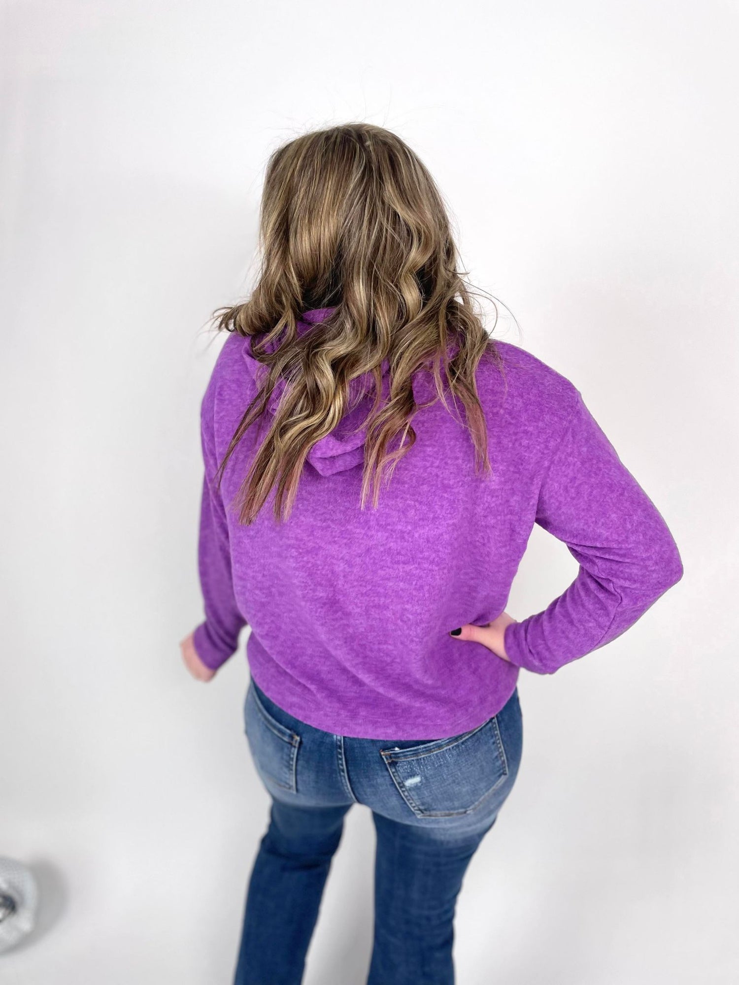 On Cloud Nine Hoodie Top in Violet