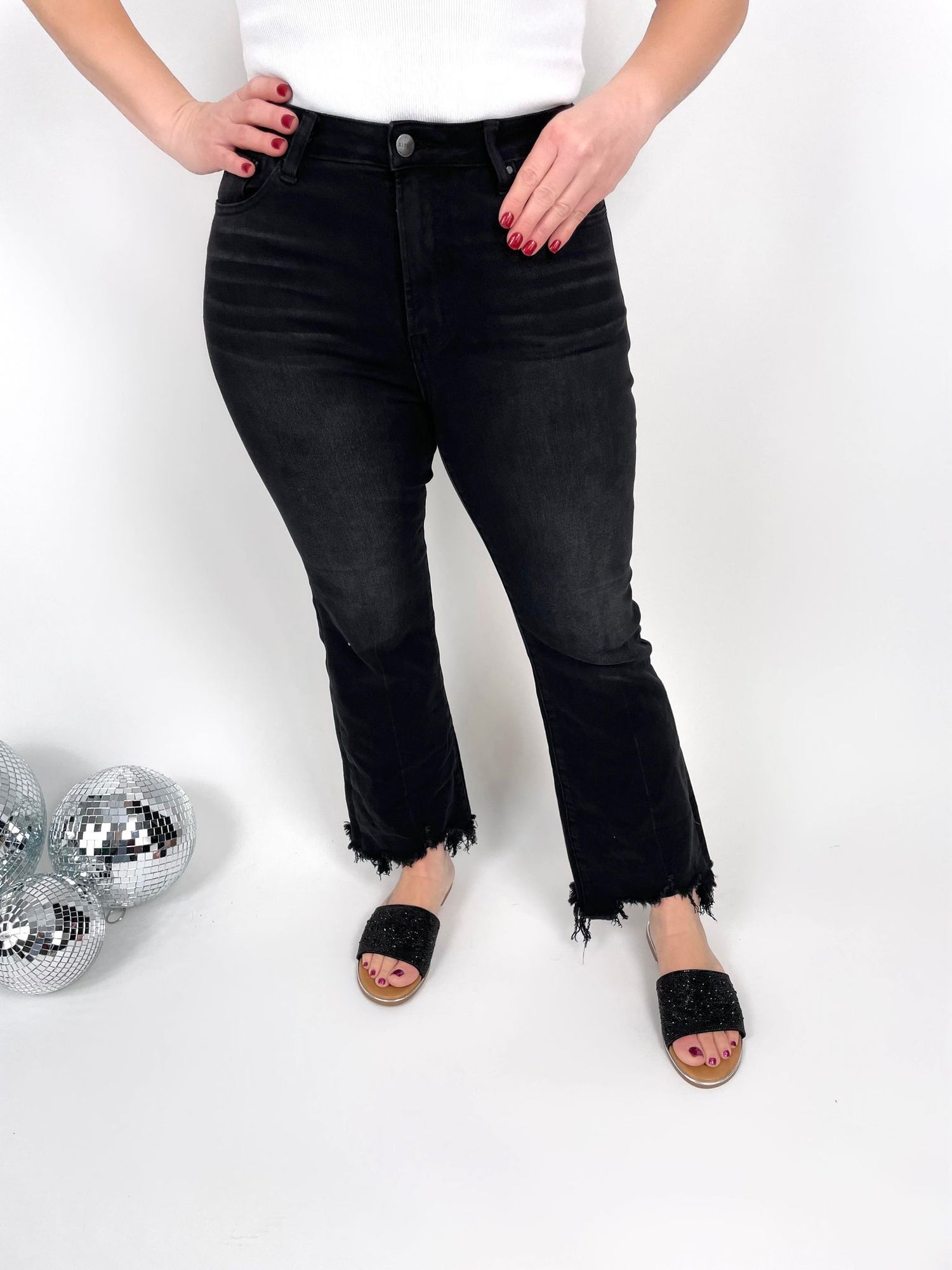 Risen Midnight Fray Black Jeans