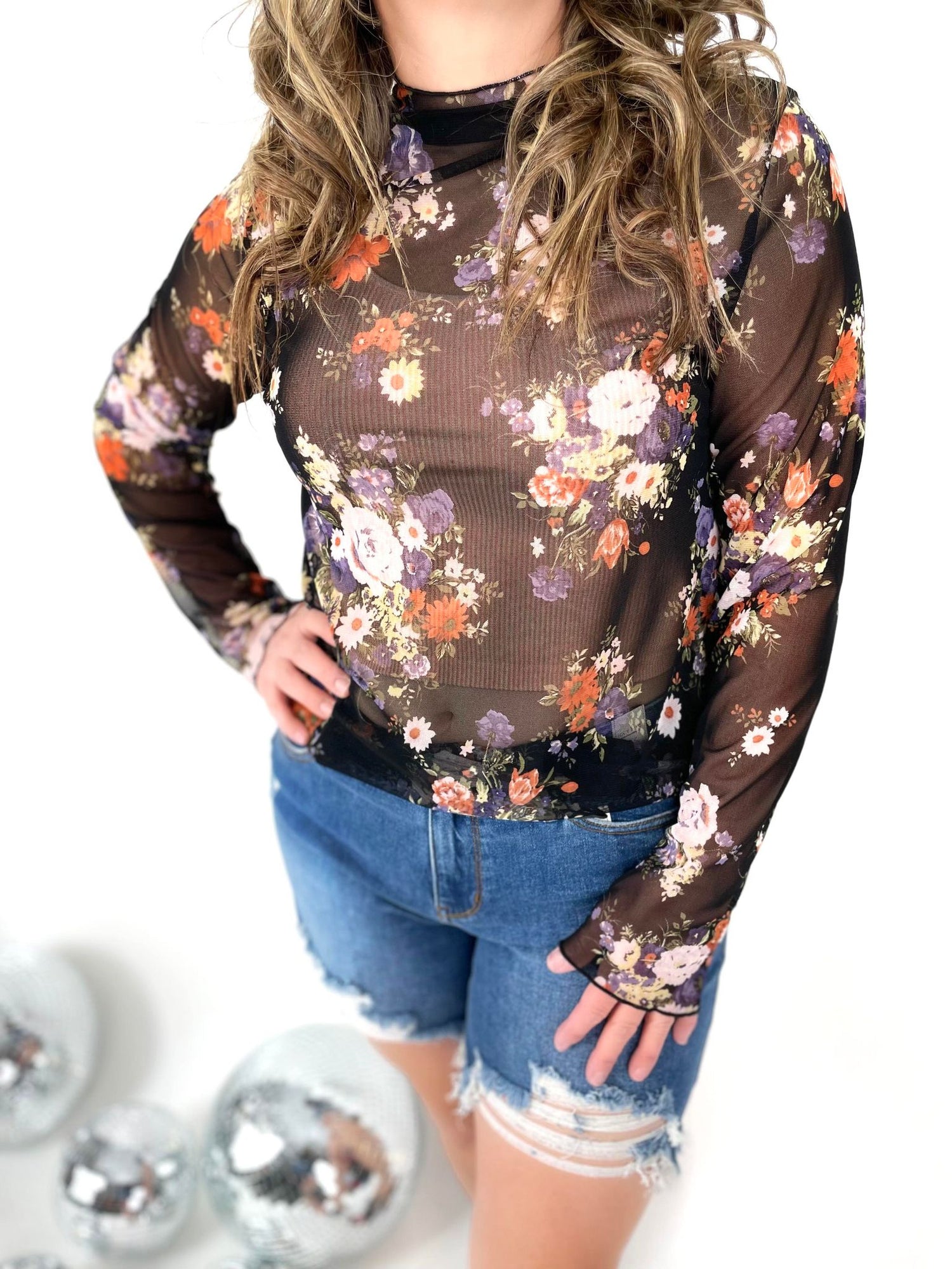 Wildflower Whimsy Mesh Top