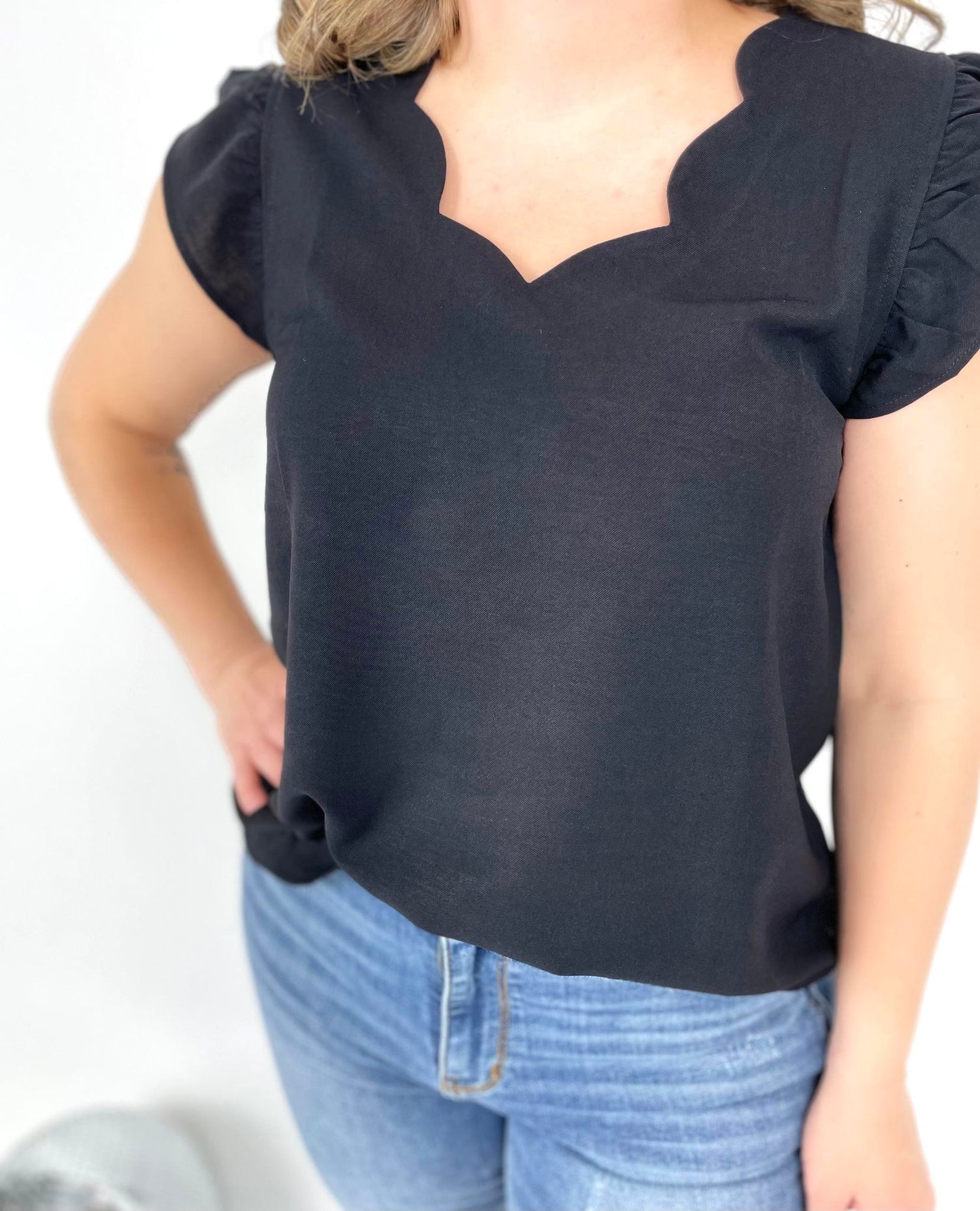 Scalloped Serenity Top