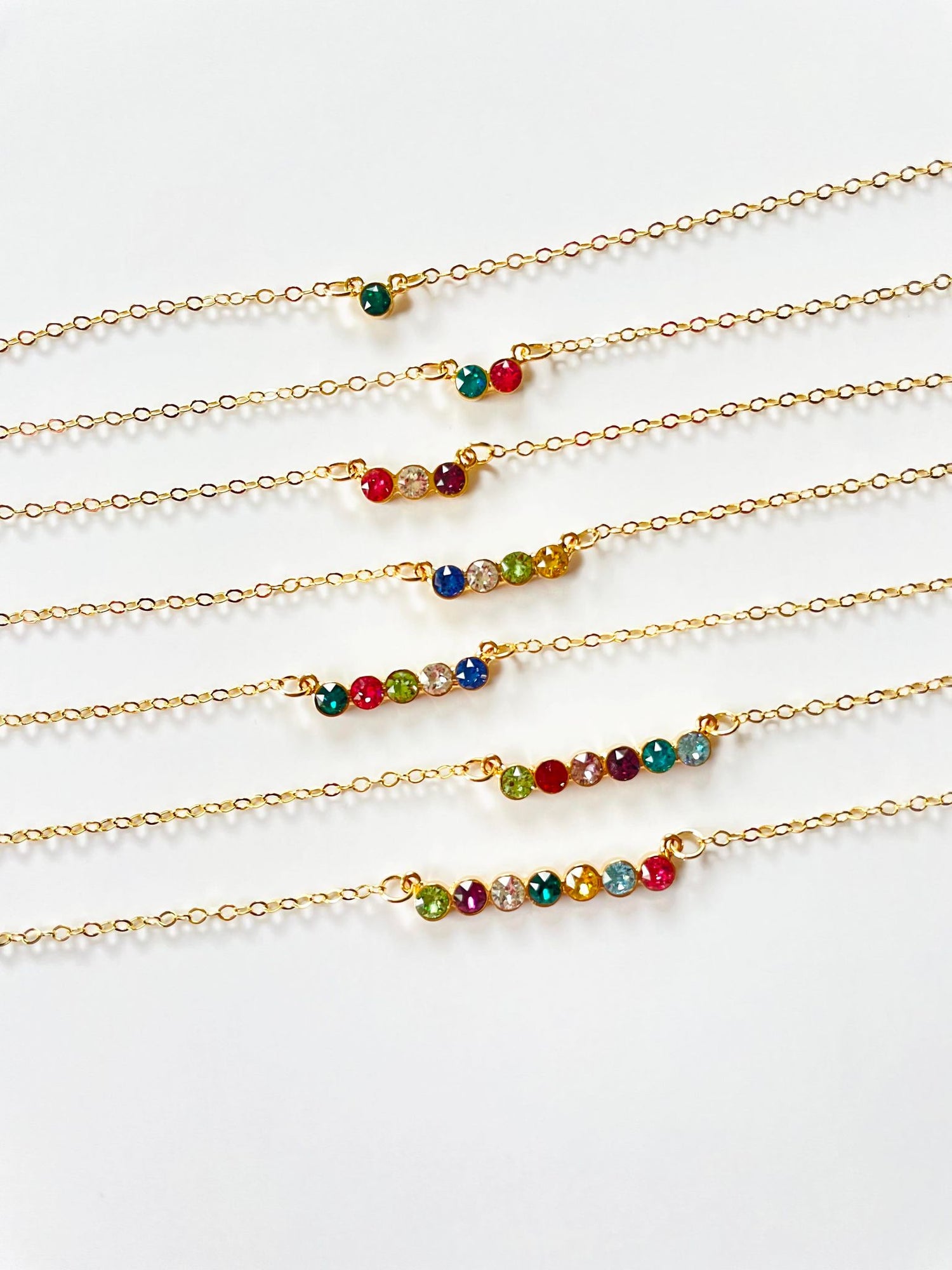 Custom Birthstone Necklace! {1-7 Settings! Gold or Silver!}