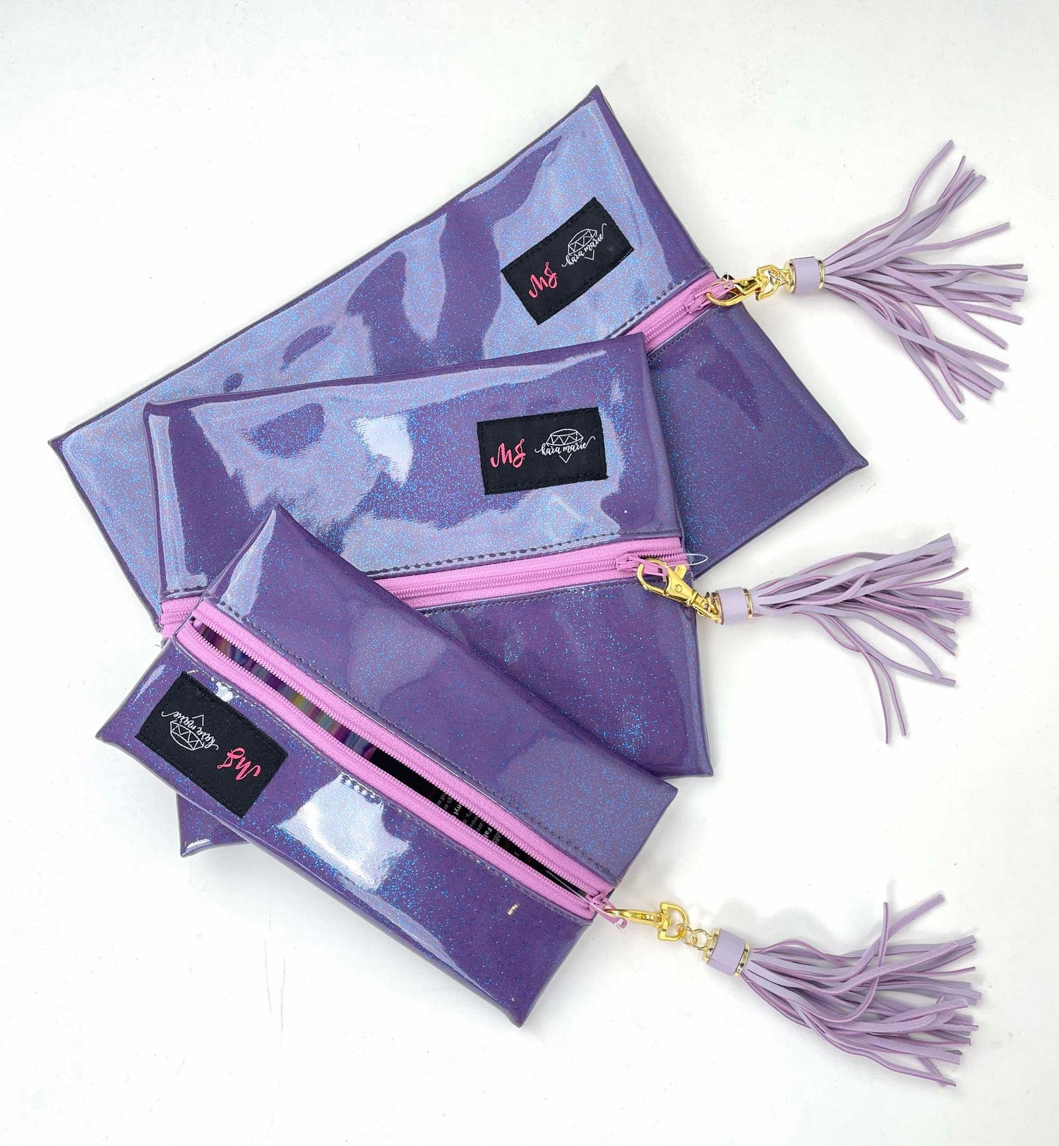 MakeUp Junkie Bag - Glitter Purple (Multiple Sizes!)