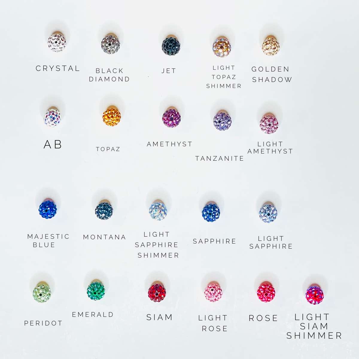 Charm Bar - Swarovski Pave Ball Charms {Gold/Silver Metal}