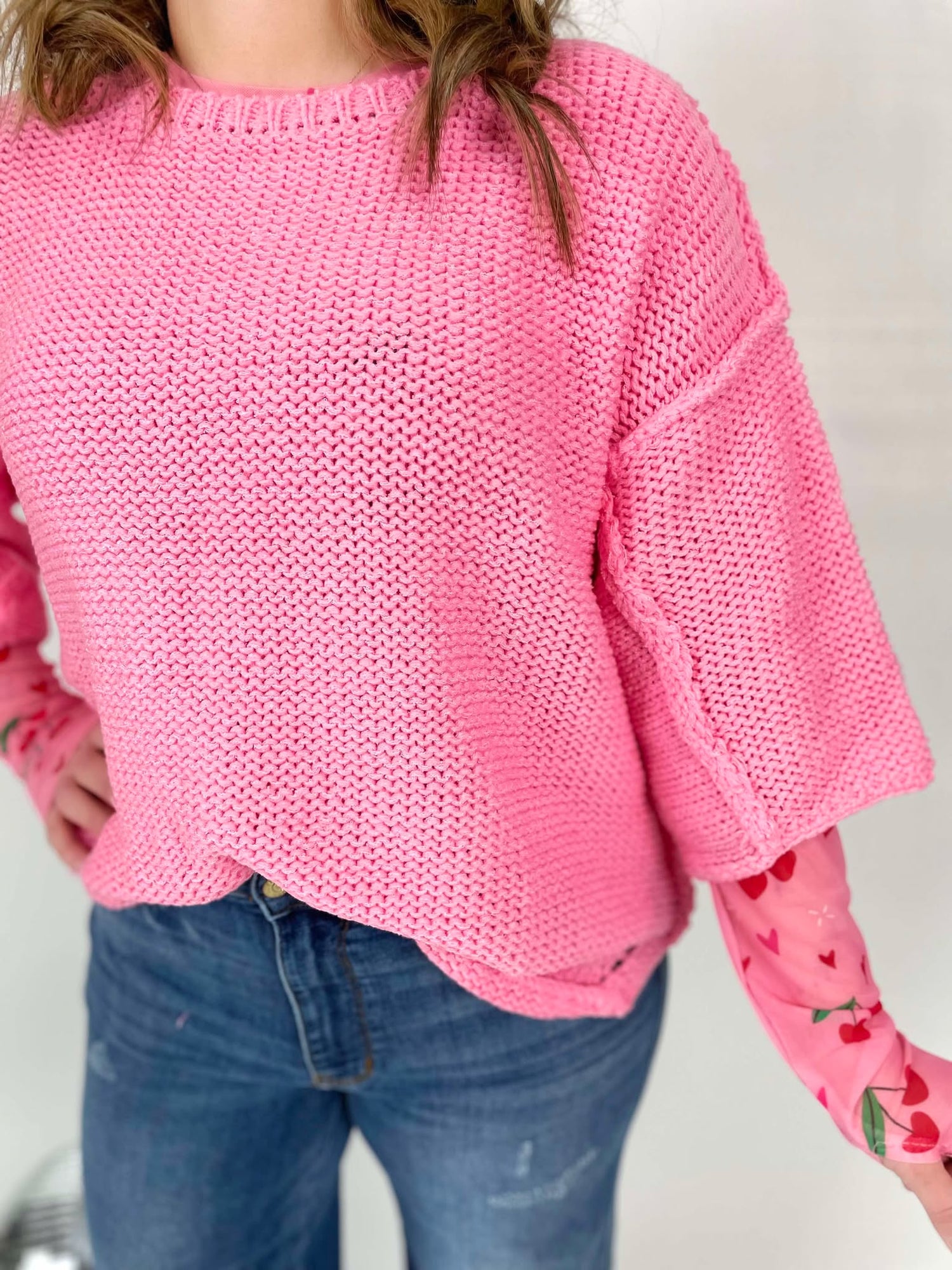 Out of the Box Sweater in Bubblegum