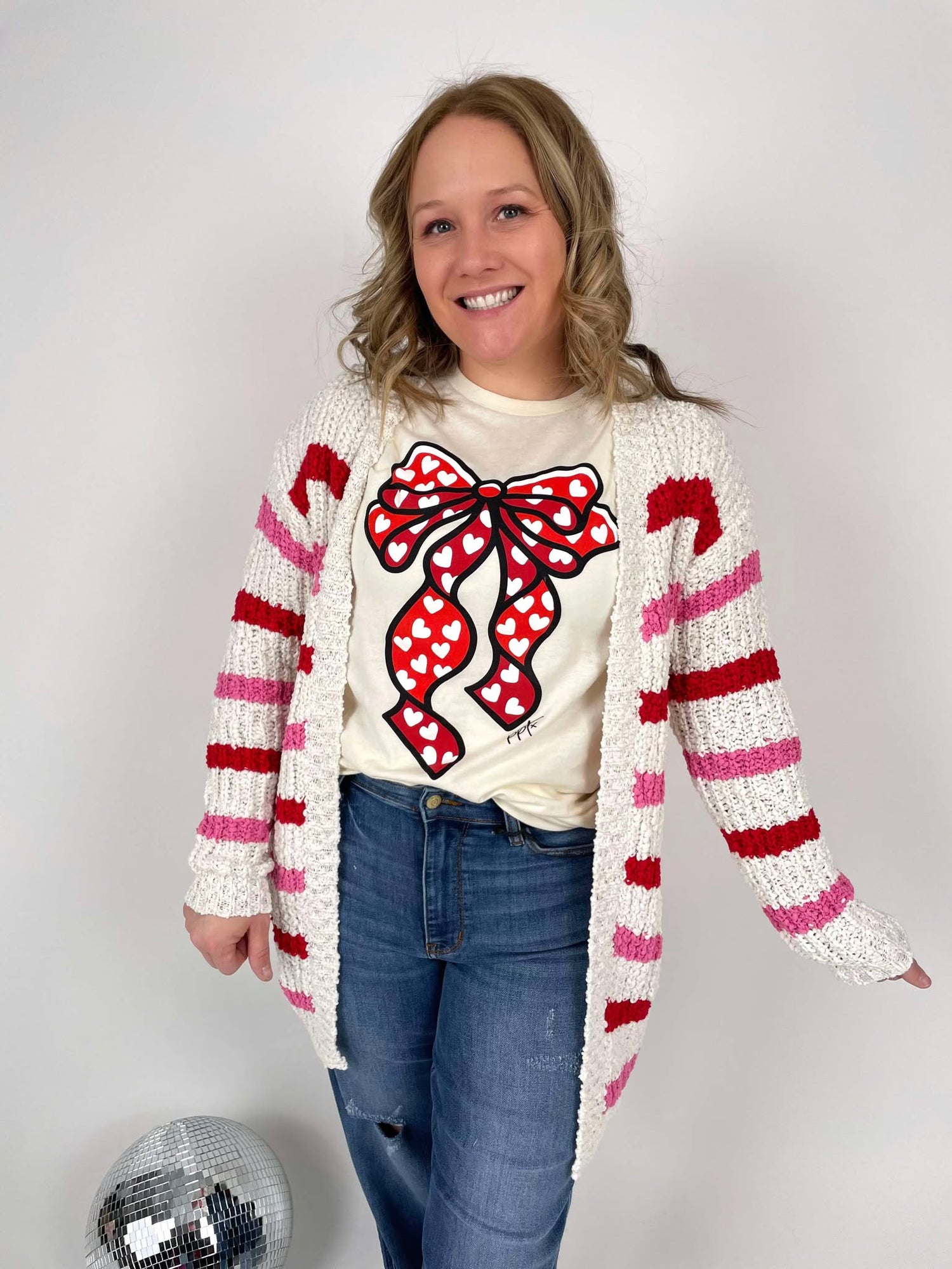 MM Valentine's Stripe Cardigan