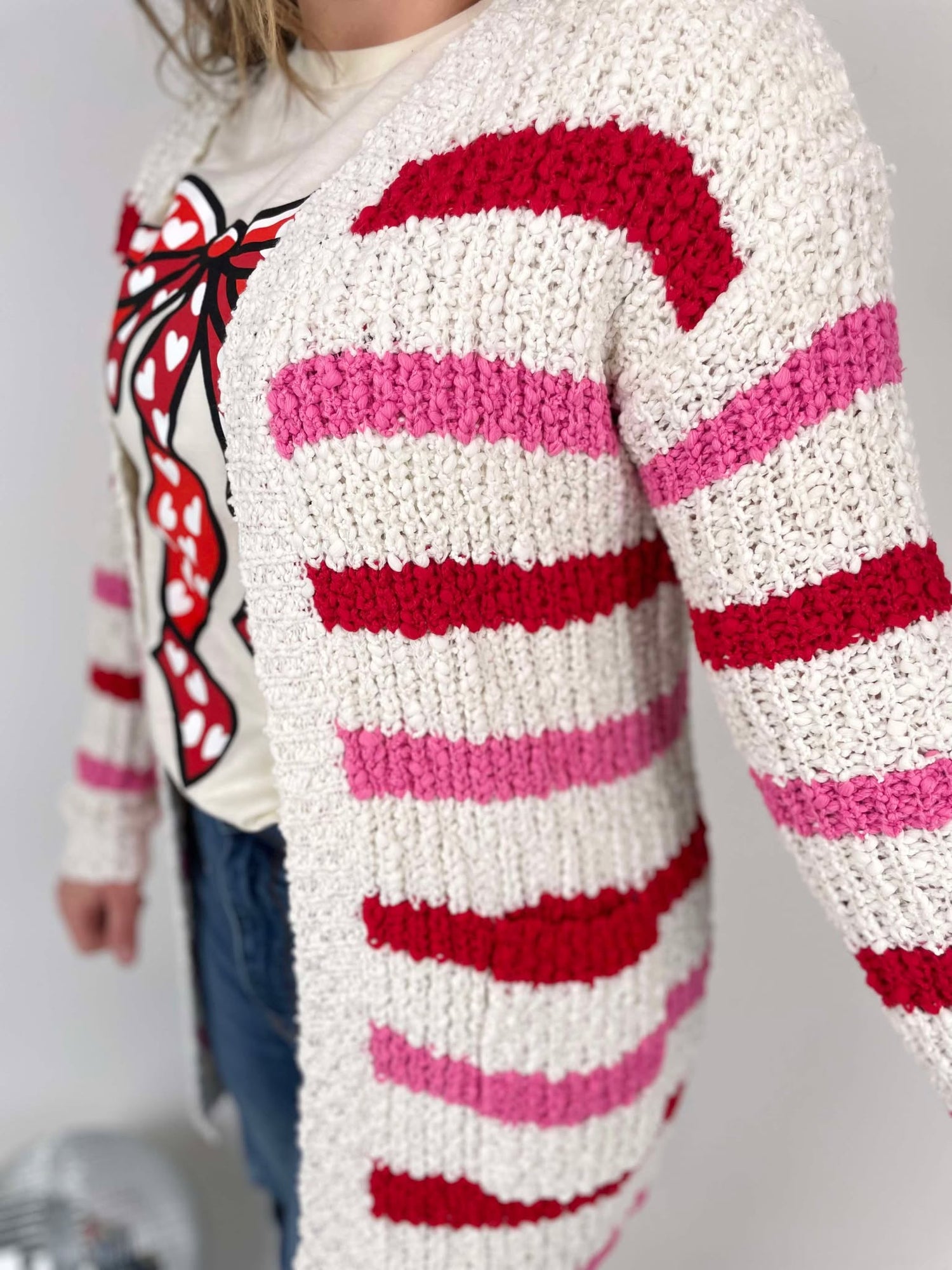 MM Valentine's Stripe Cardigan