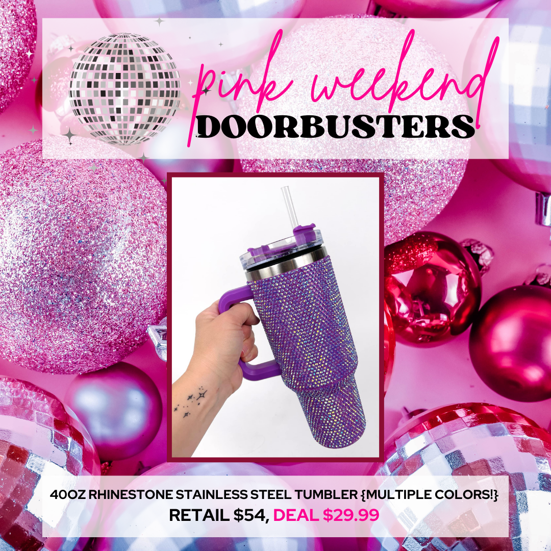 PW DOORBUSTER DEAL!!! 40oz RHINESTONE Stainless Steel Tumbler {Multiple Colors!}