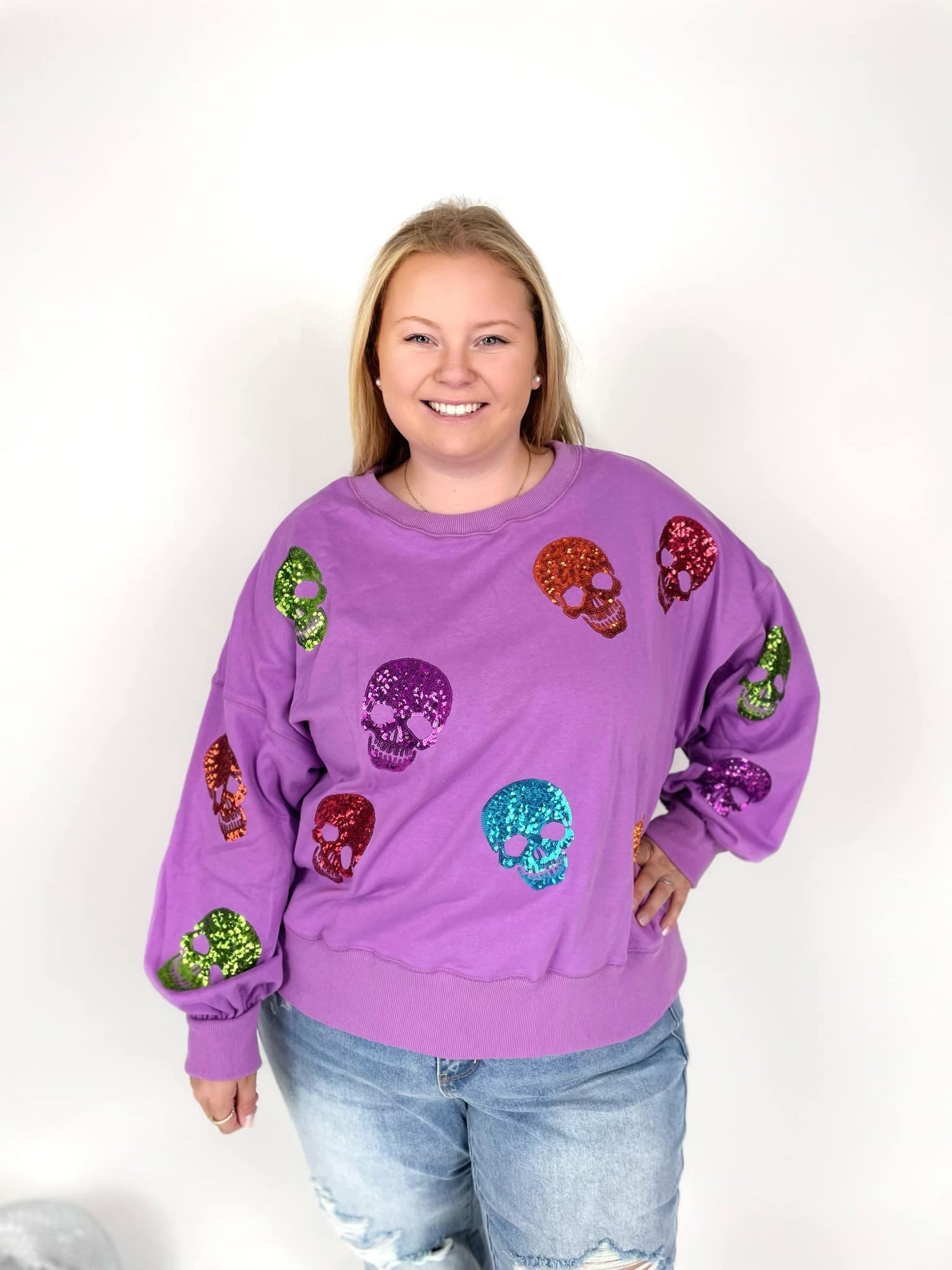 Sequined Skulls Sweatshirt