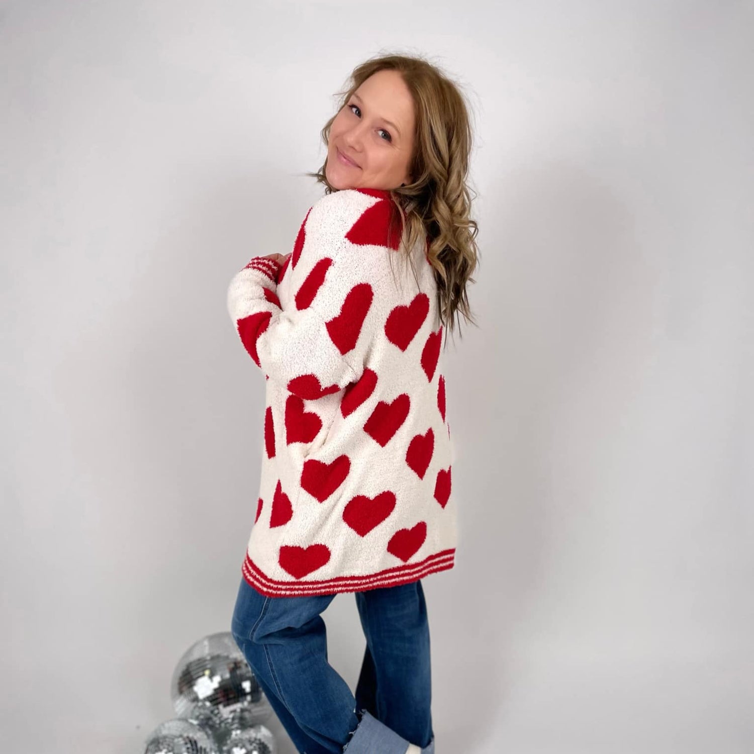 Blakeley Valentine Cloud Cardigan - Red Hearts