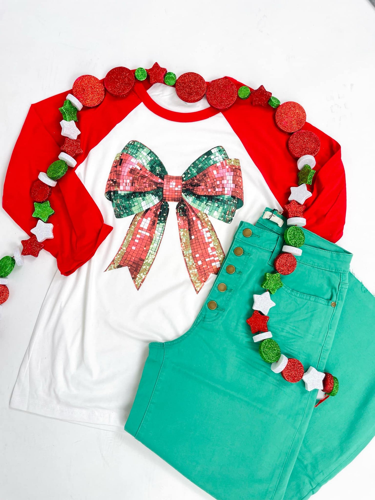 Disco Holiday Bow Graphic Tee {Custom Order!}