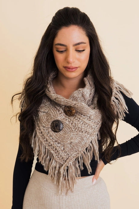 Button Fringe Scarf {Multiple Colors!}