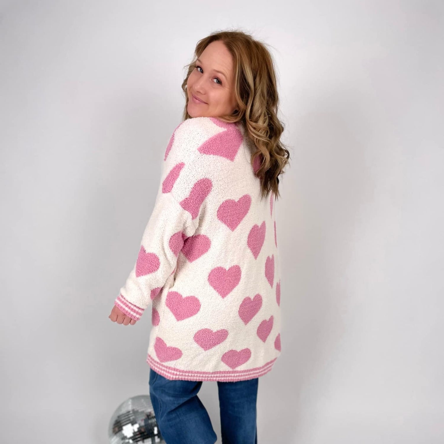 Valentine Cloud Cardigan - Pink Hearts