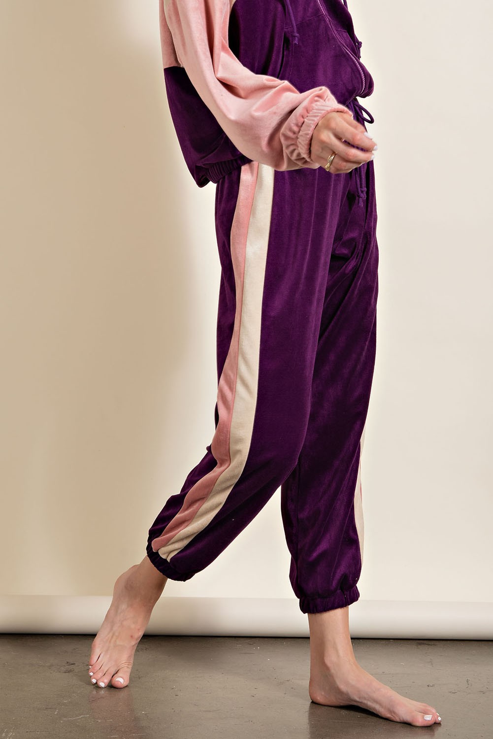 Velour Allure Joggers in Plum