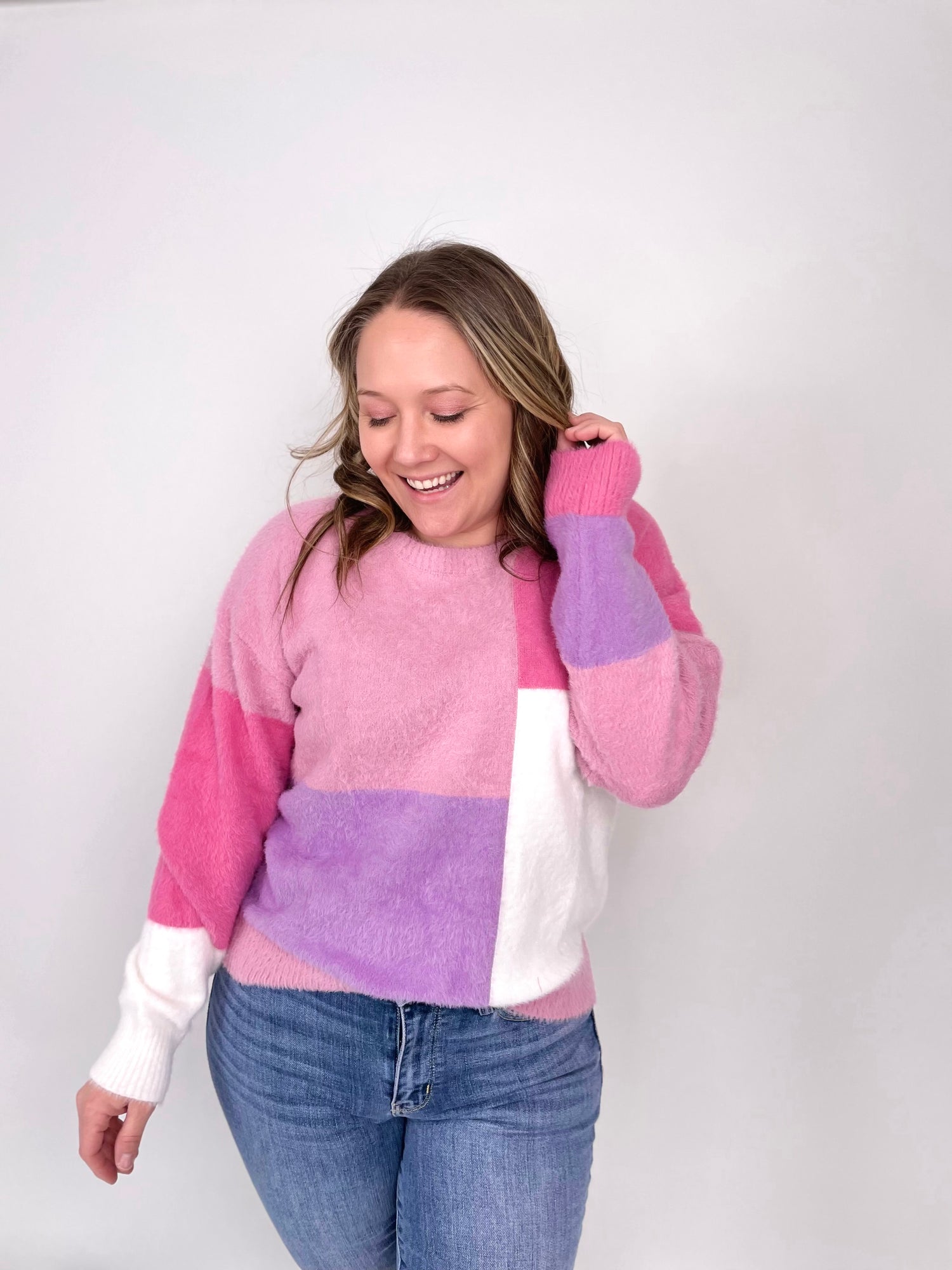 Bubblegum Blush Fuzzy Sweater