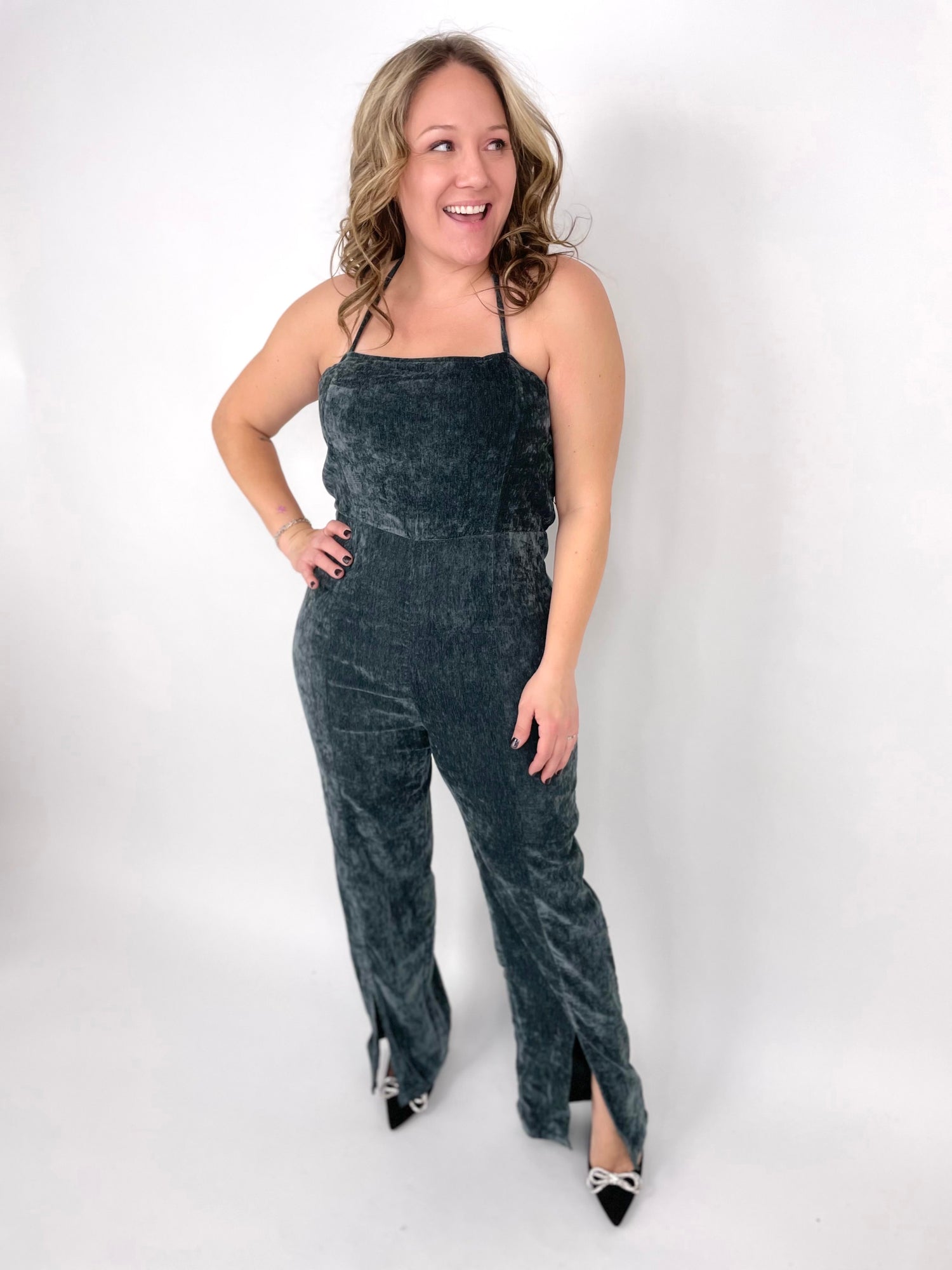 Up All Night Jumpsuit In Teal