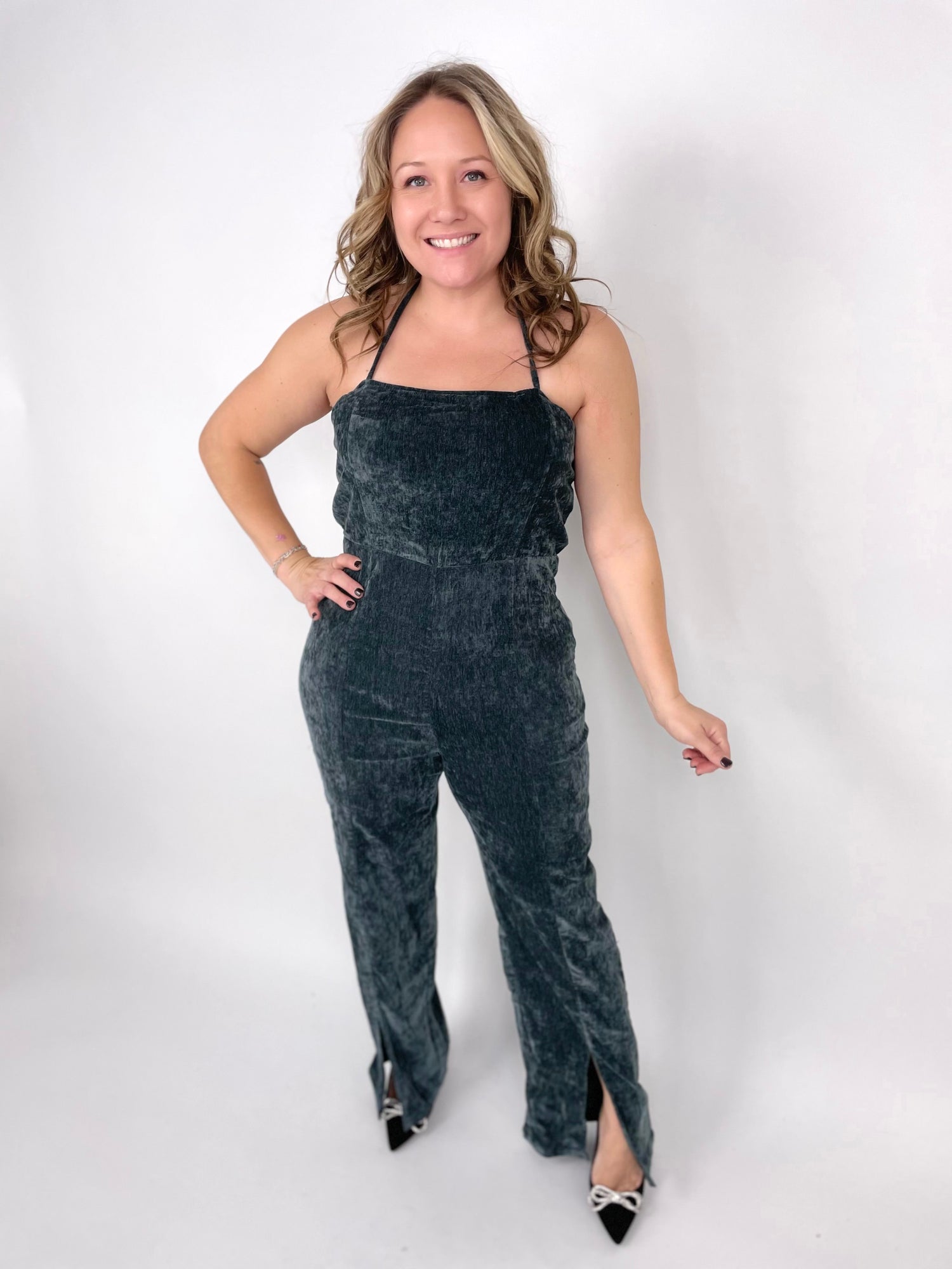 Up All Night Jumpsuit In Teal