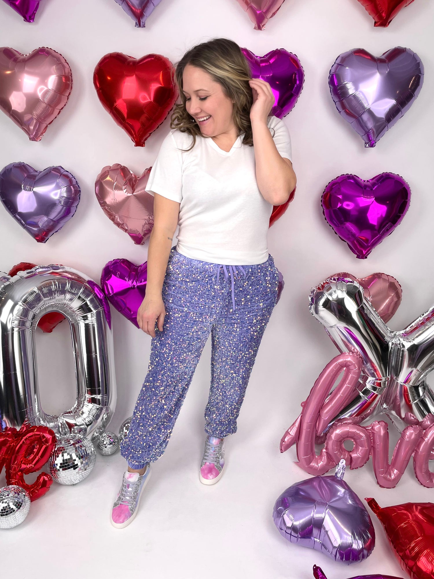 You Sparkle Joggers in Periwinkle