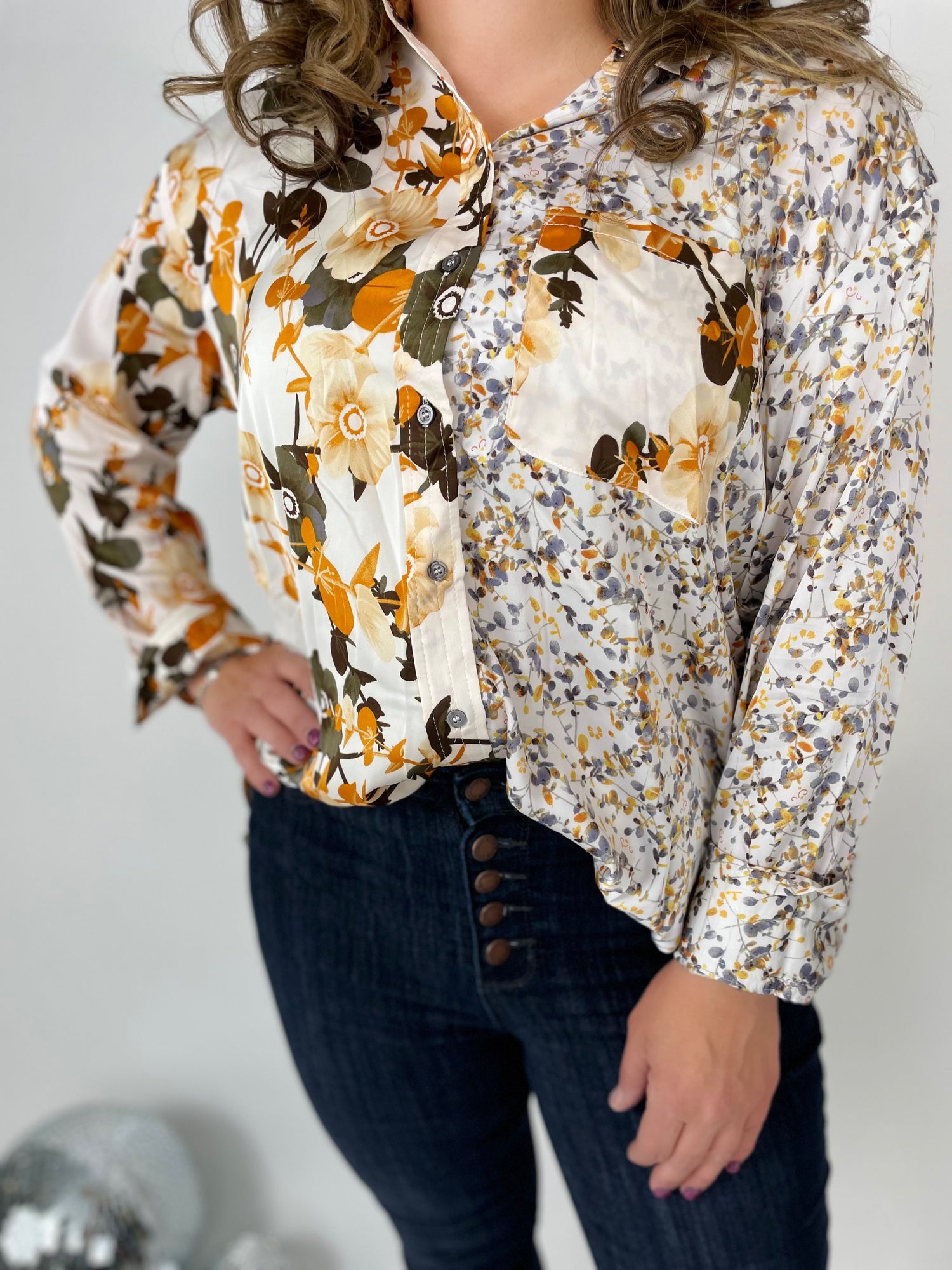 It's All You Floral Top in Ivory