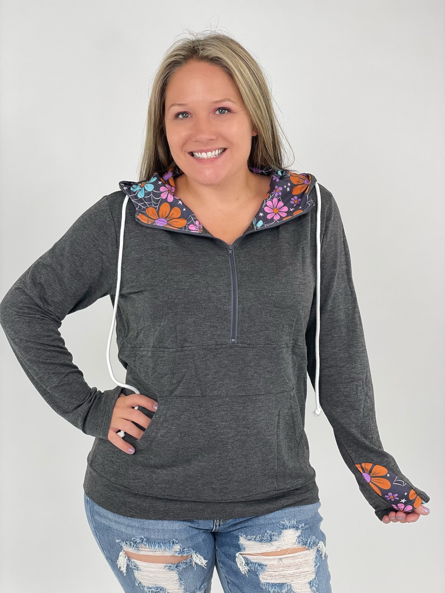 Audre Hoodie - Floral Web