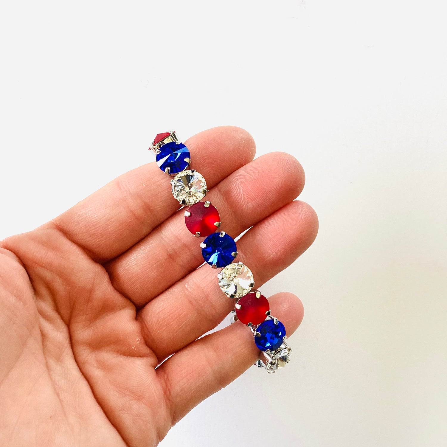 10mm Diamonds Stretch Bracelet in American Hues