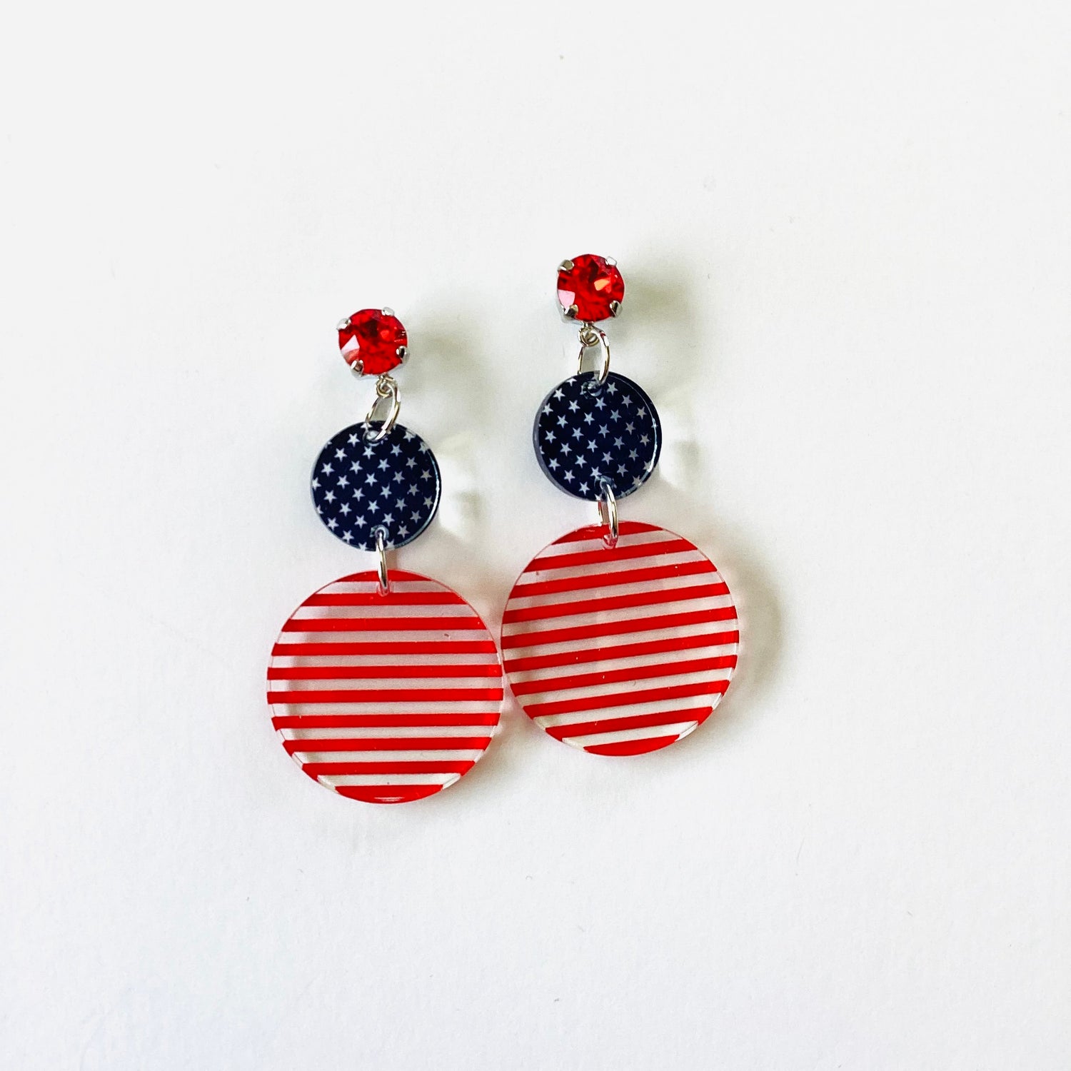 Round Flag Earrings