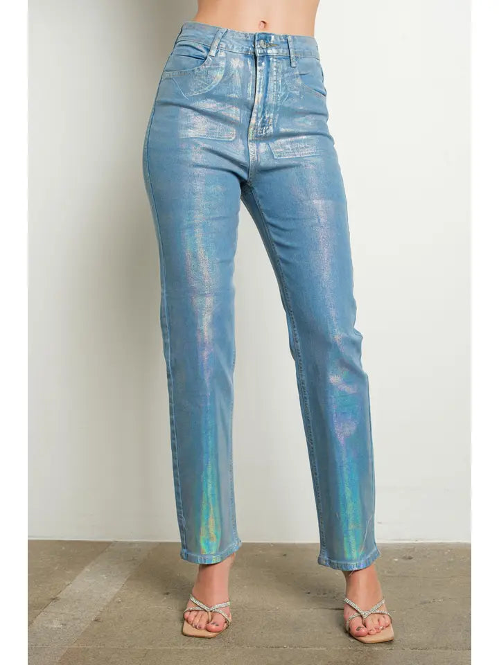 Iridescent Glow Stretch Denim