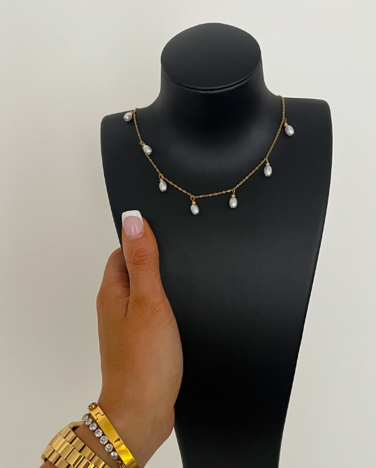 PEARL CHAIN NECKLACE {Waterproof Jewelry}