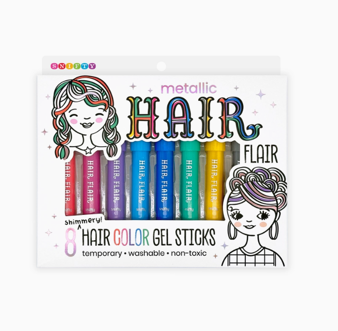 Hair Flair Metallic Shimmery Hair Color Gel Sticks {Set of 8}