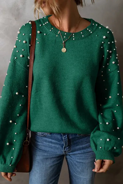 Emerald Pearl Glow Sweater