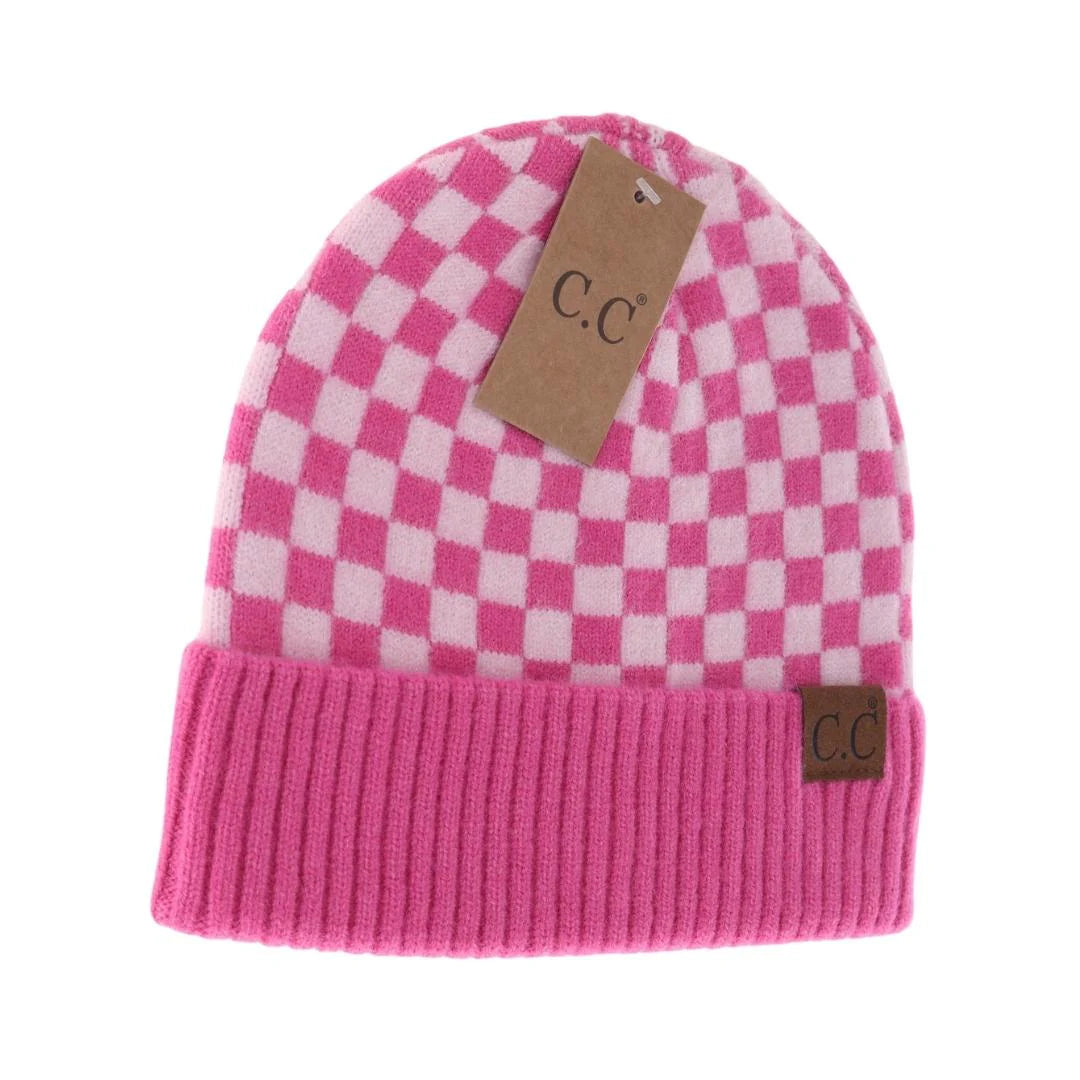 Checkered Pattern C.C Beanie {Multiple Colors!}