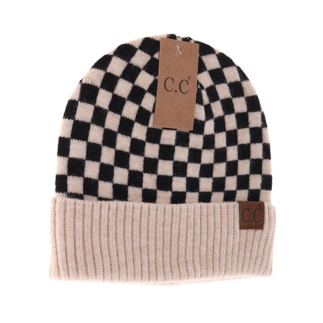 Checkered Pattern C.C Beanie {Multiple Colors!}