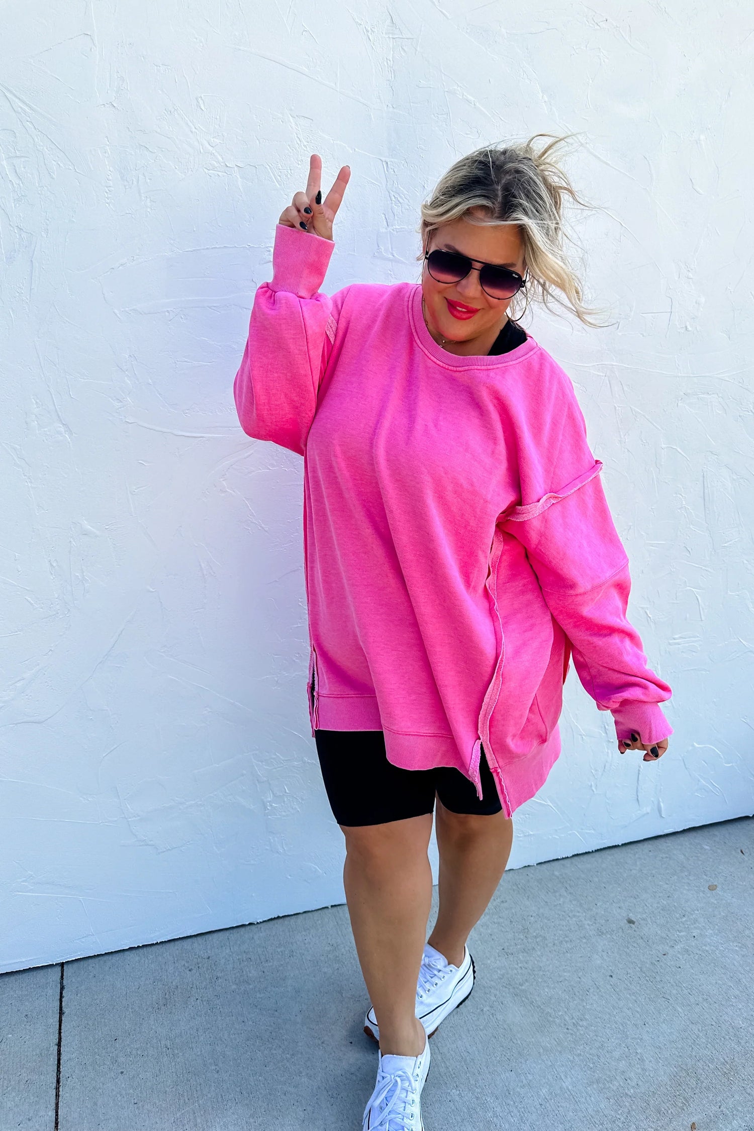 Classic Crew Pullover - Pink