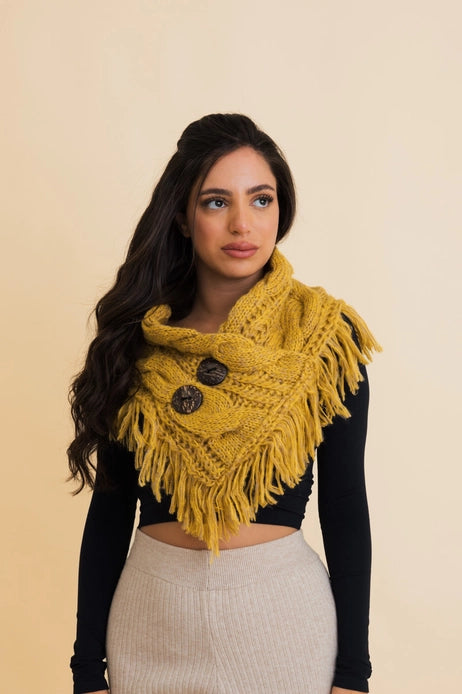 Button Fringe Scarf {Multiple Colors!}