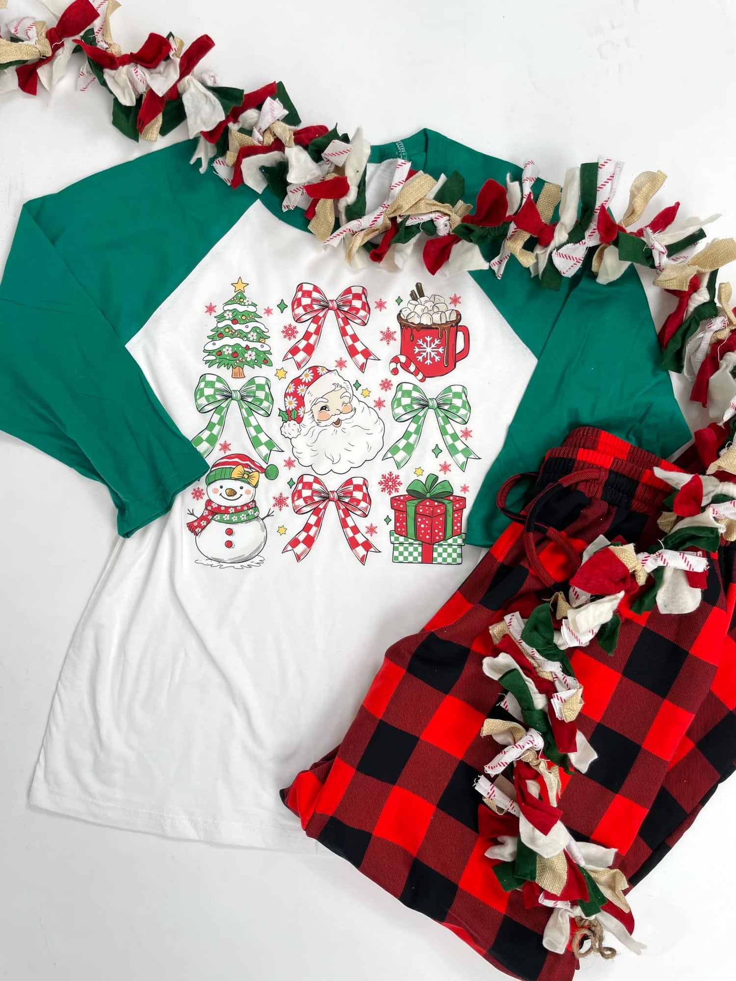 Checkered Bows & Holiday Things Graphic Tee {Custom Order!}