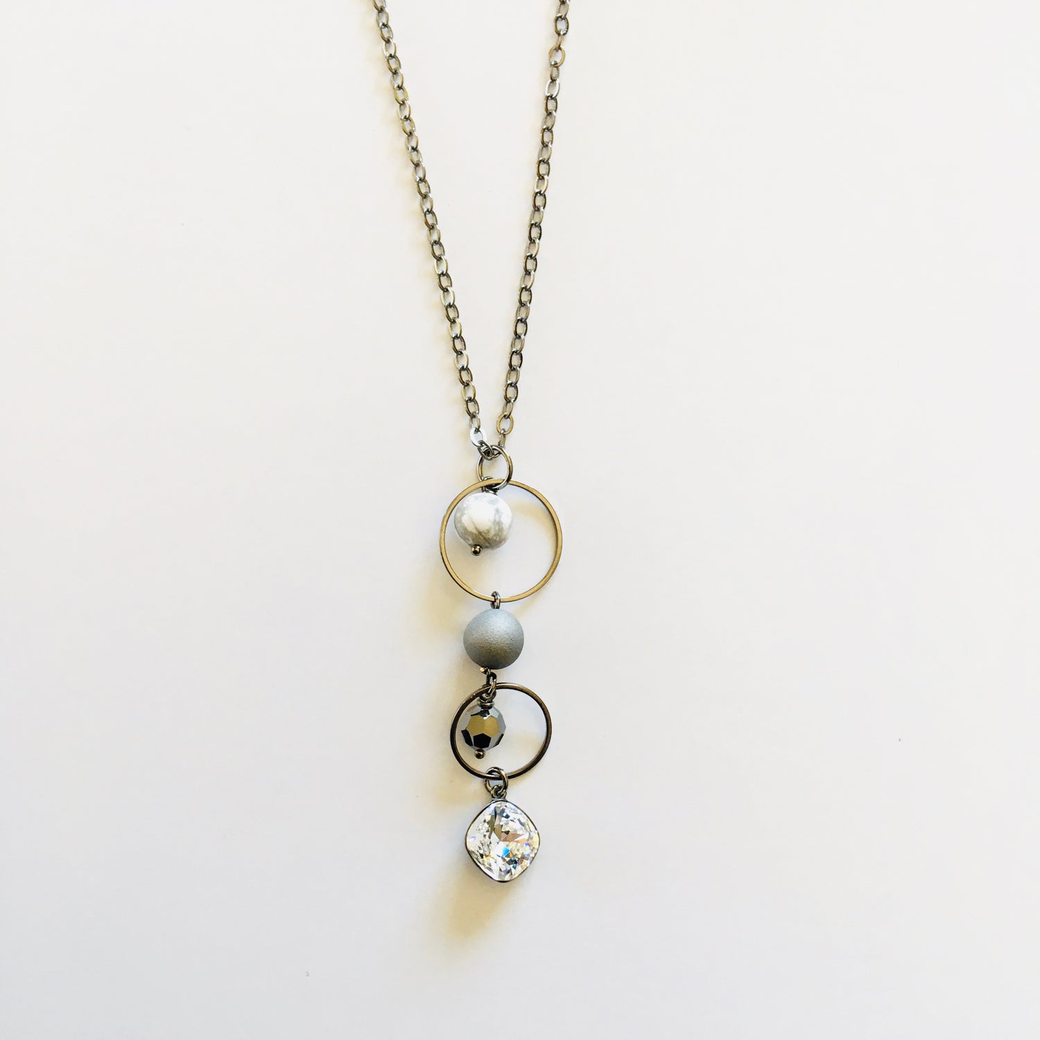 Black + White Night Long Necklace