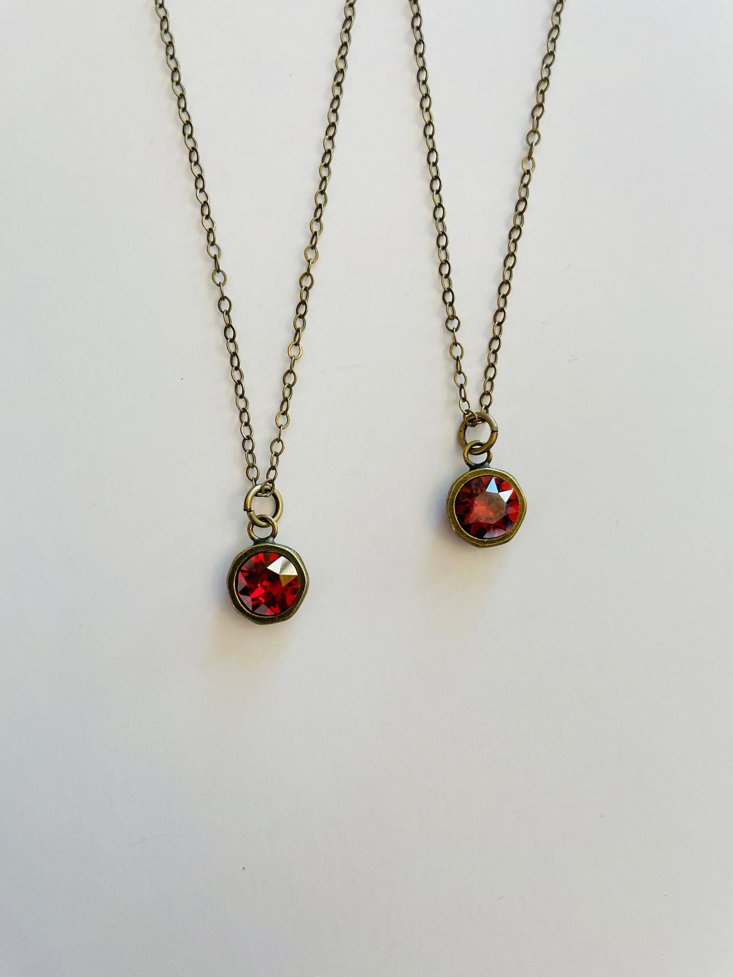 Simple Pendant Necklace featuring Padparadscha Luster or Scarlett Champagne