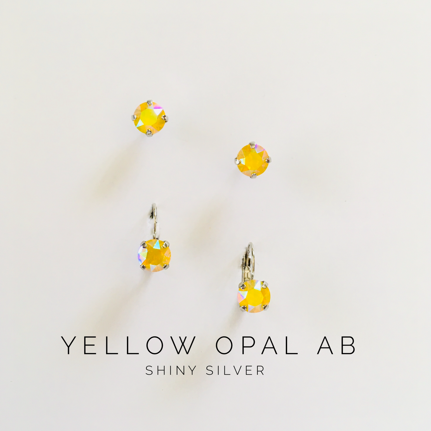 8mm Drop OR Post featuring Yellow Opal AB