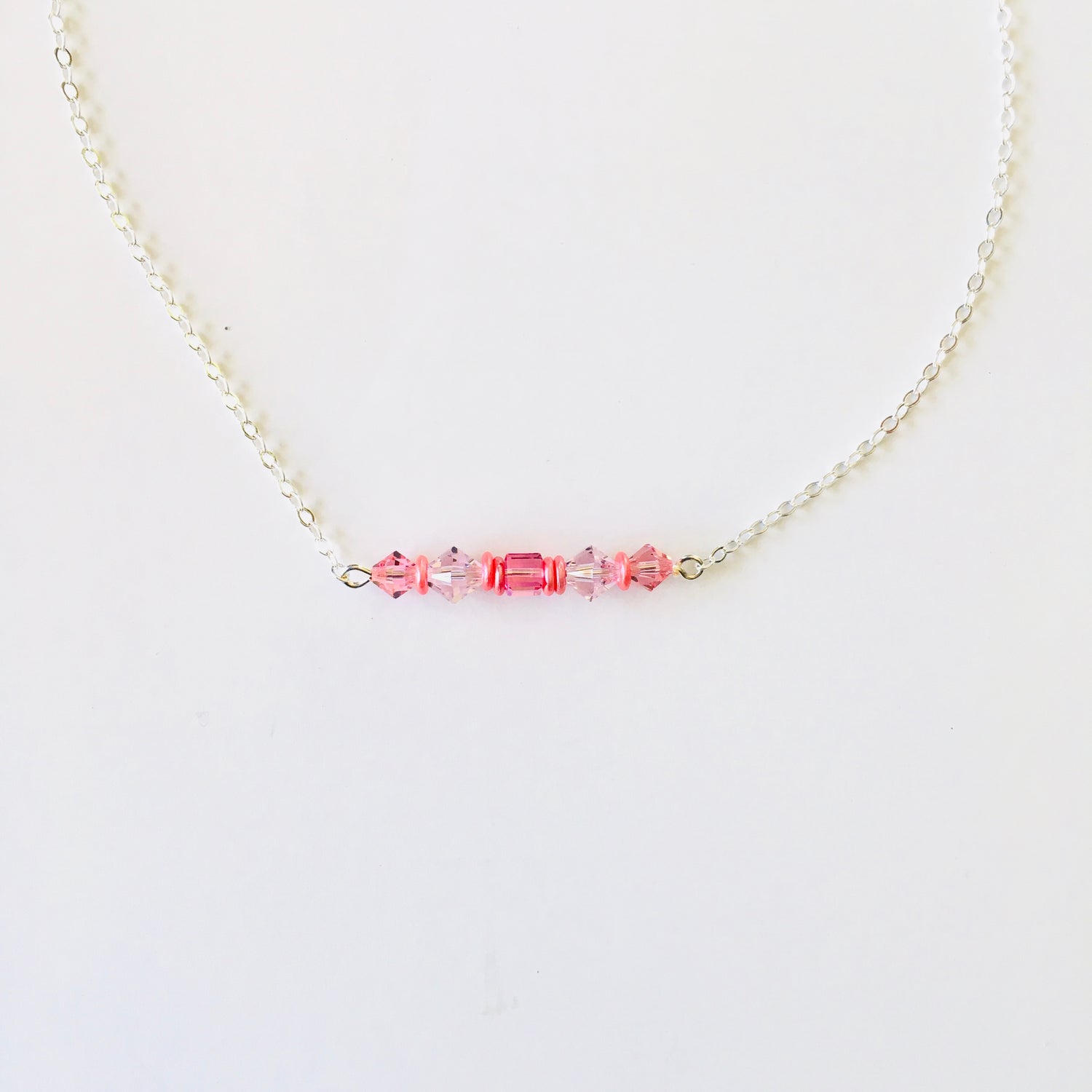 Tickle Me Pink Drop Delicate Necklace