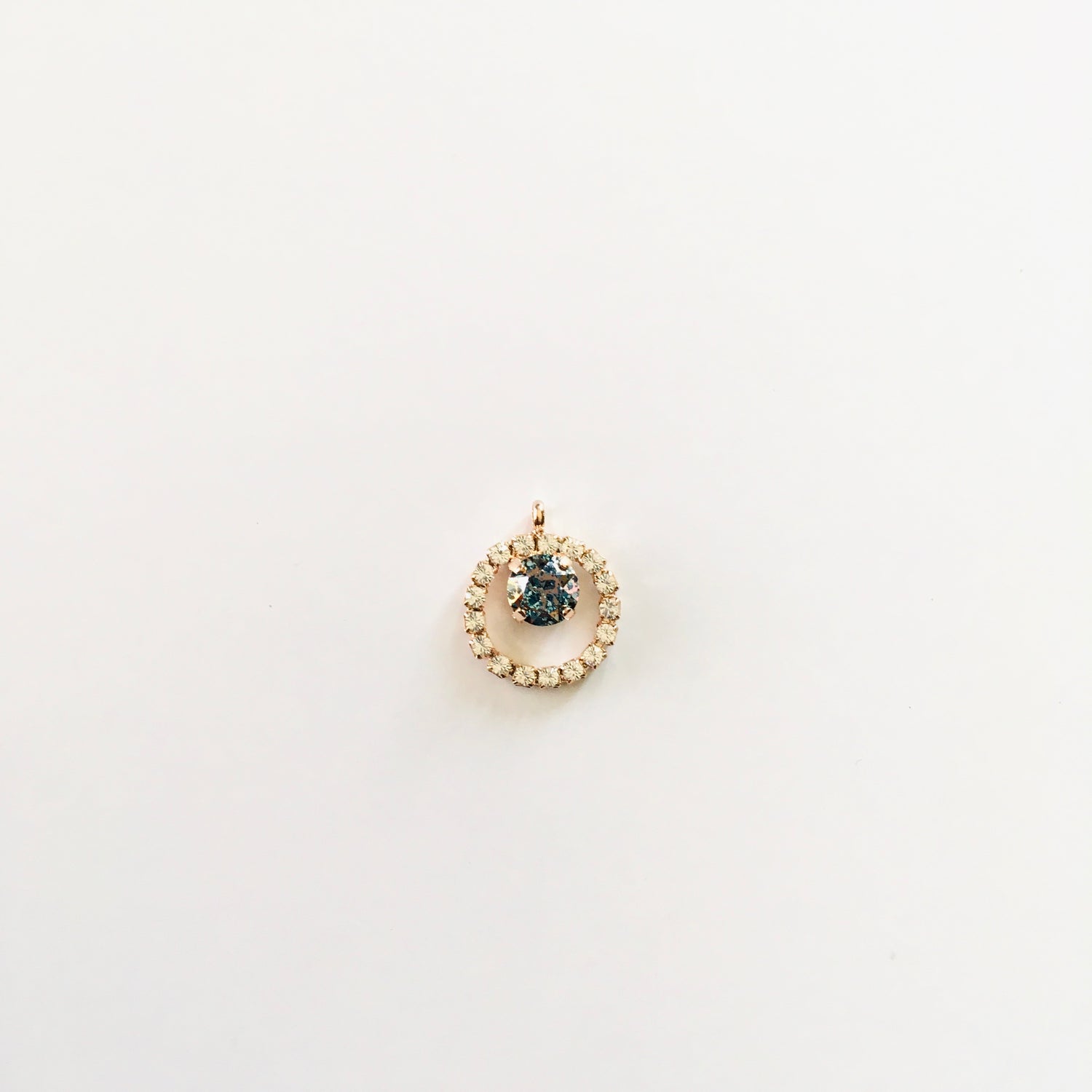 Simple Open Halo Necklace featuring Aqua Rose Patina