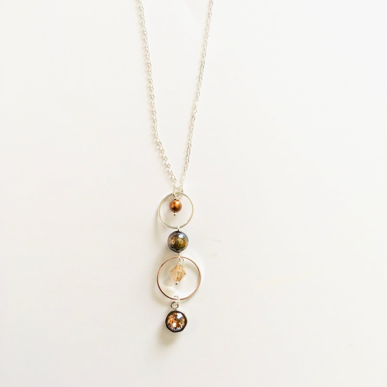 Long Chandelier Drop Necklace featuring LCT White Patina