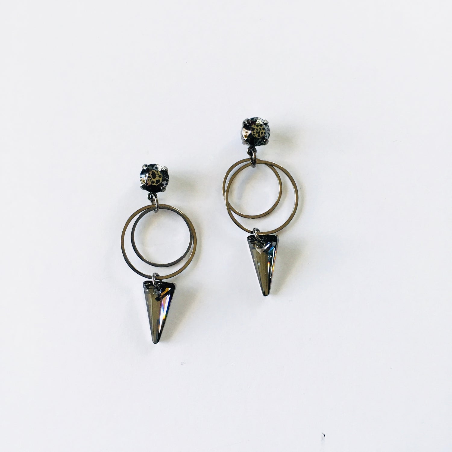 Black Spike Drop Earrings