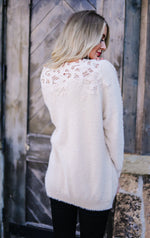 Topped With Lace Furry Sweater - KaraMarie Boutique